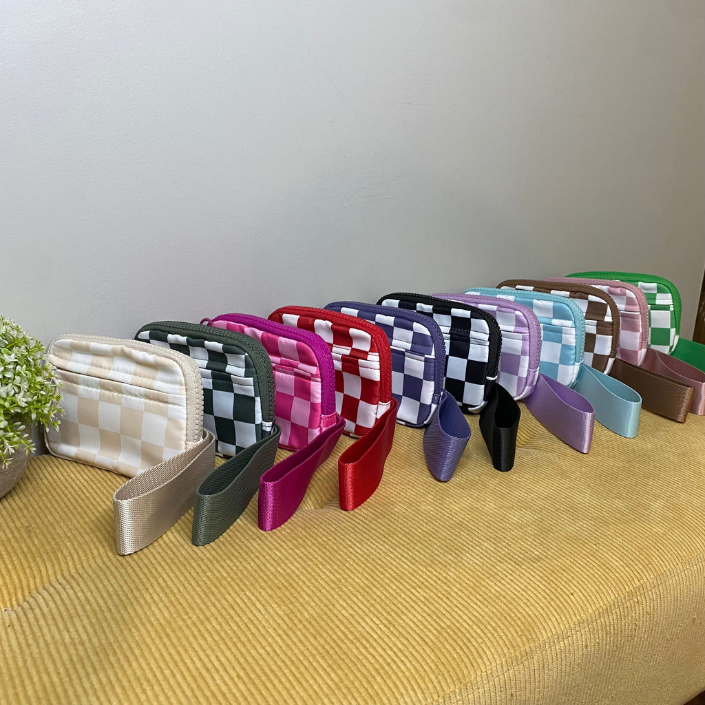 Rue - Nylon Wristlet Wallet - Checkered