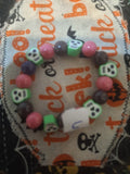 Watermelon Skulls Halloween Bracelet — Handmade by Logan | 6 Inch
