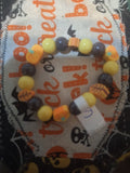 Candy Corn & Pumpkin Halloween Bracelet — Handmade by Logan | 6 Inch