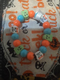 Teal & Orange Ghost Squad Halloween Bracelet — Handmade by Logan | 6 Inch
