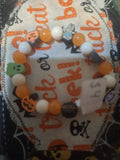 Orange & White Classic Halloween Bracelet — Handmade by Logan | 7 Inch