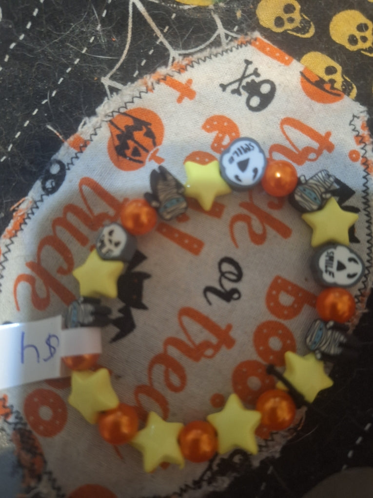 Skull & Stars Halloween Bracelet — Handmade by Logan | 7 Inch